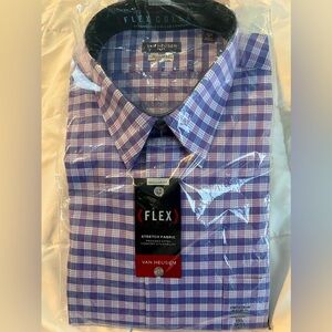 NWT Van Heusen Flex Men’s Regular Fit Stretch Dress Shirt in ‘Blue Velvet’ Color